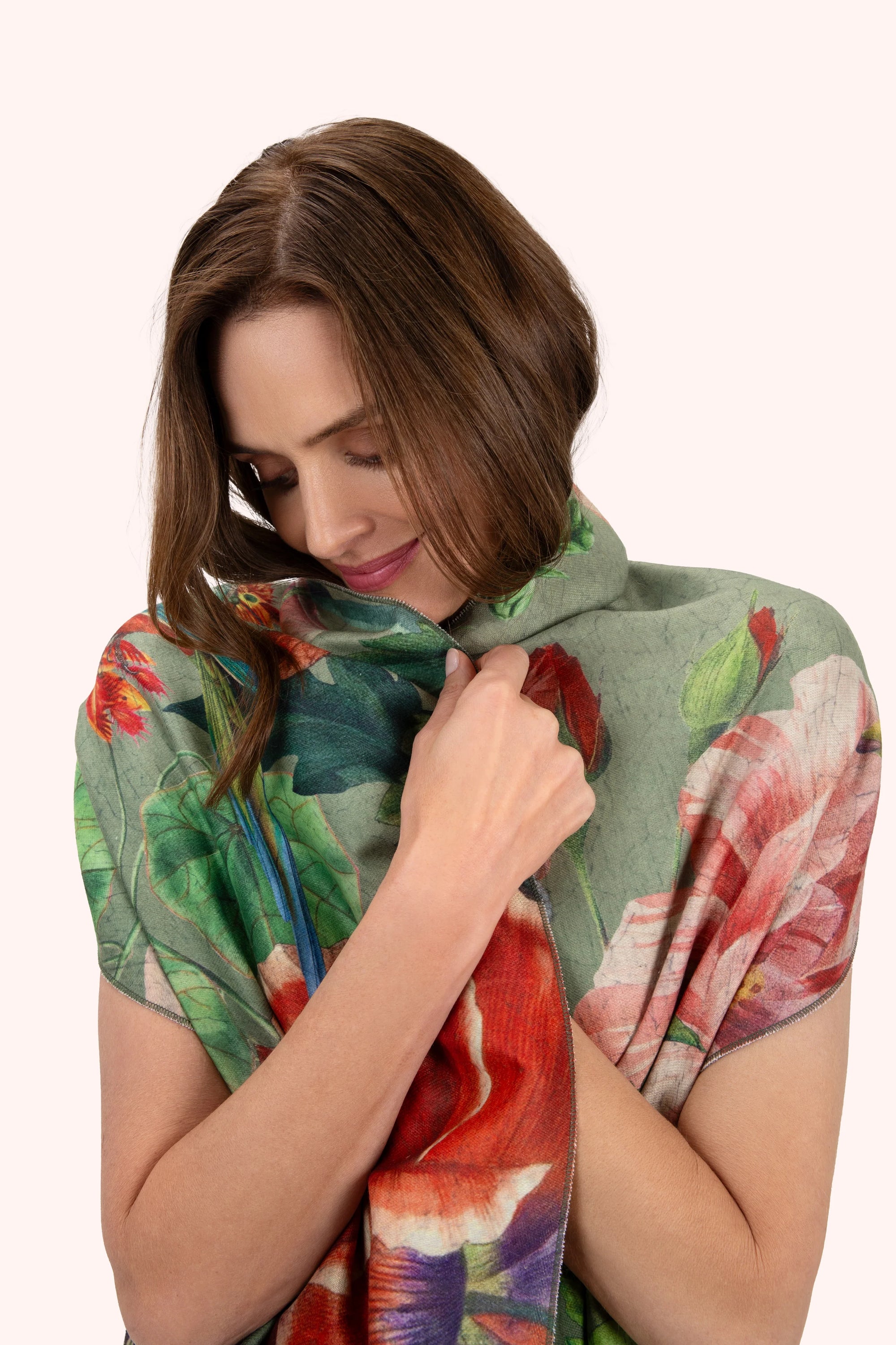 Lux Scarf - Botanical Bouquet, Sage