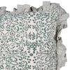 Green Frill Edge Paisley Cotton Cushion