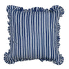 Blue Stripe Kantha Frill Cotton Cushion