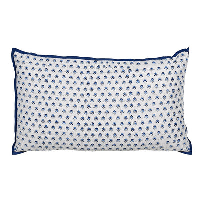Indigo Ditsy Flowers Cotton Cushion