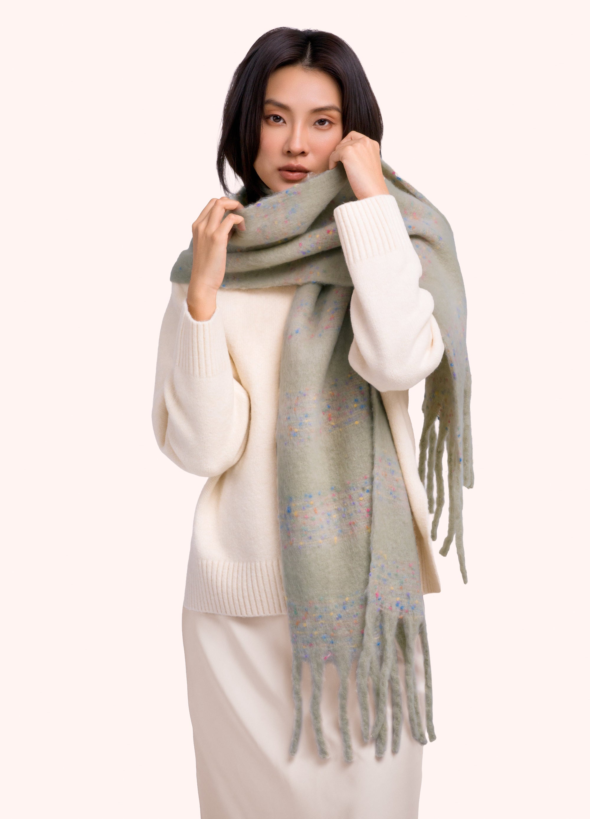 Nancy Cosy Scarf, Soft Green