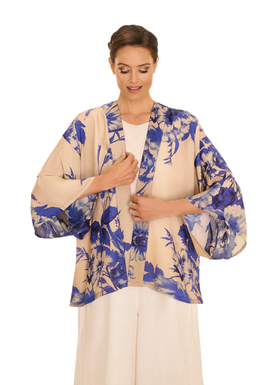 Kimono Jacket - China Blue Blooms