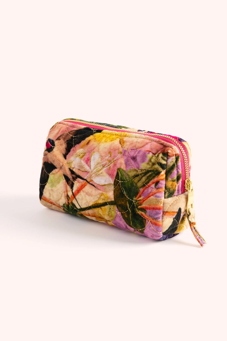 Quilted Vanity Bag - Cream Posy