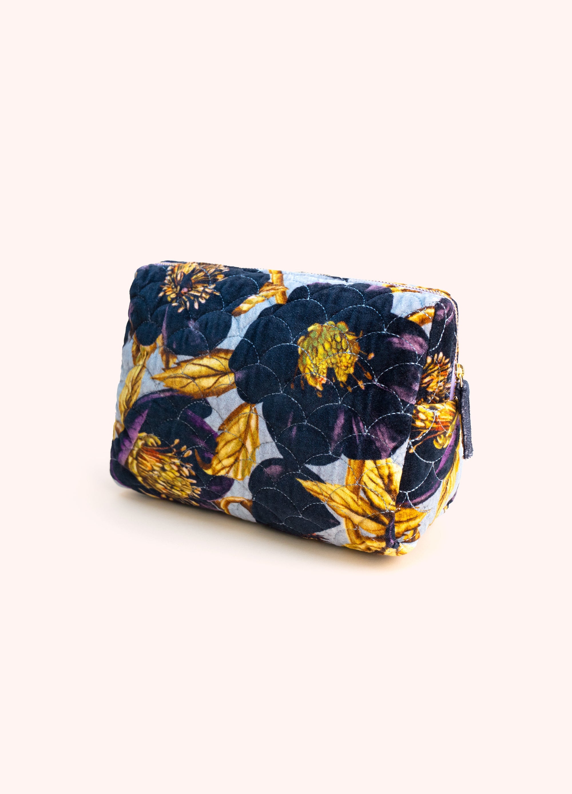Hellebore Quilted Velvet Washbag