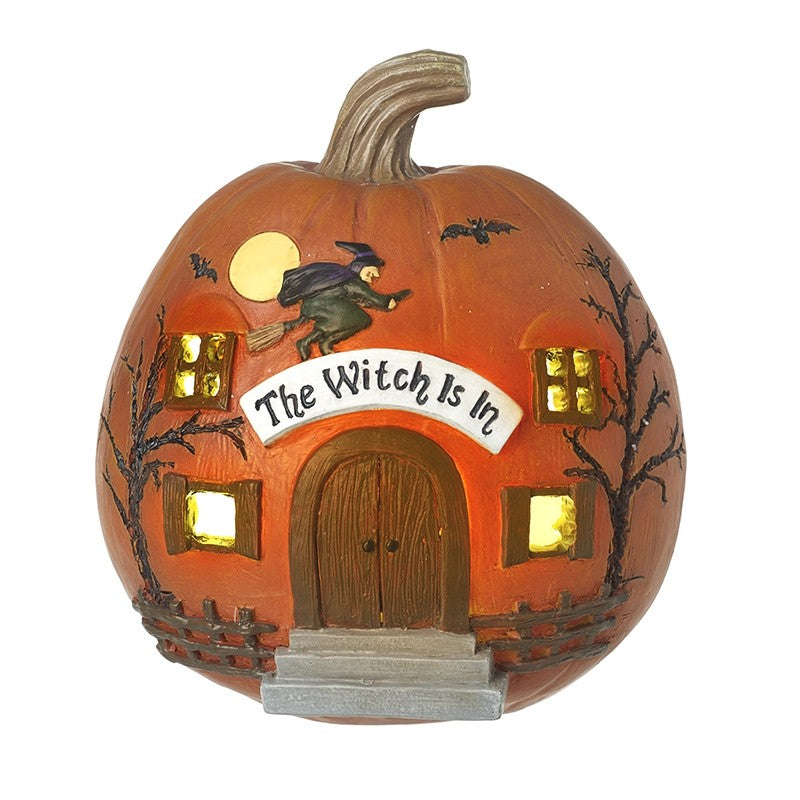 The Witch Is In Light Up Pumpkin