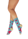 Ladies' Ankle Socks - Hearts - Denim