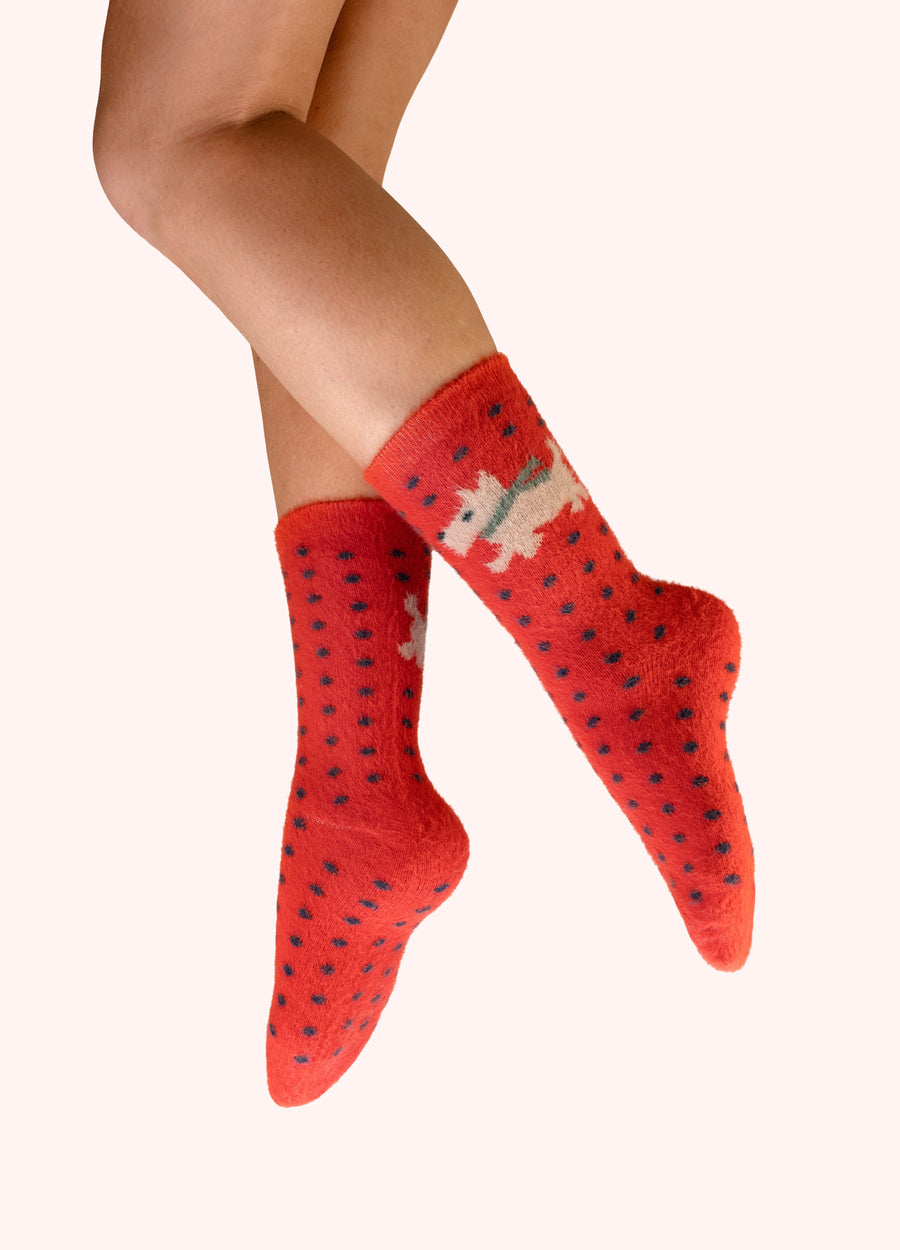 Wooly Westie Fuzzy Socks