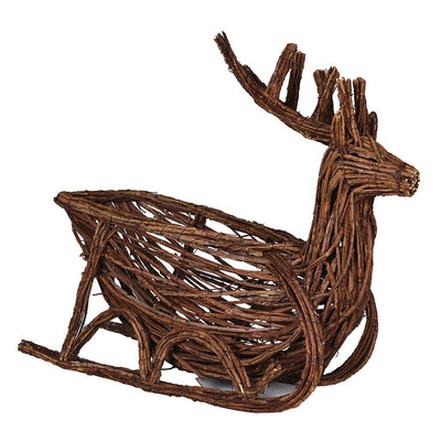 Natural Rattan Reindeer Sleigh