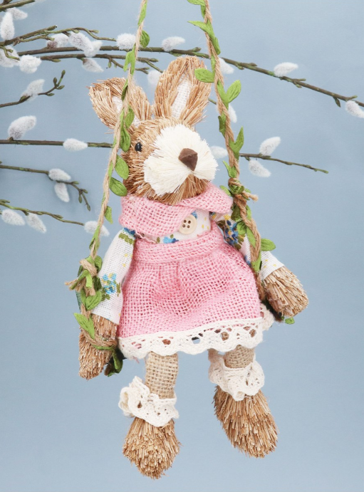 Hanging Decorations - Mr & Mrs Bunny on Swing