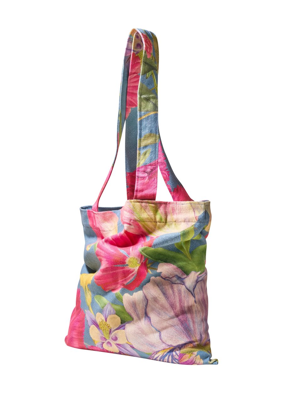 Canvas Tote Bag - Floral Study - Denim