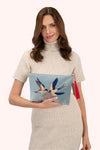 Velvet Zip Pouch - Swooping Swallows