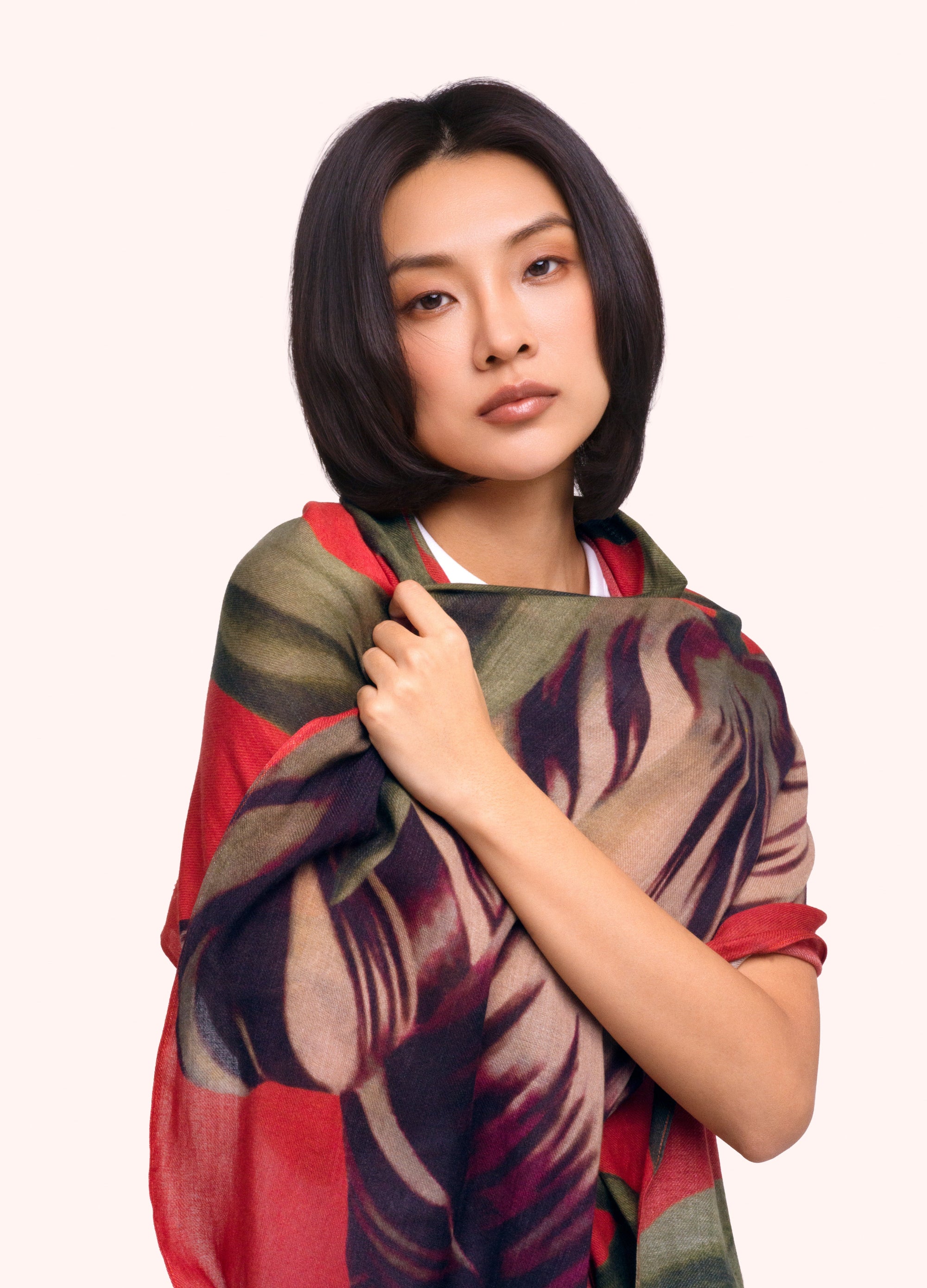 Wool Wrap Scarf - Tulip