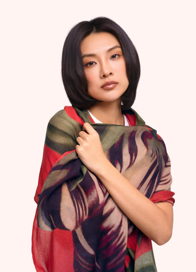 Wool Wrap Scarf - Tulip