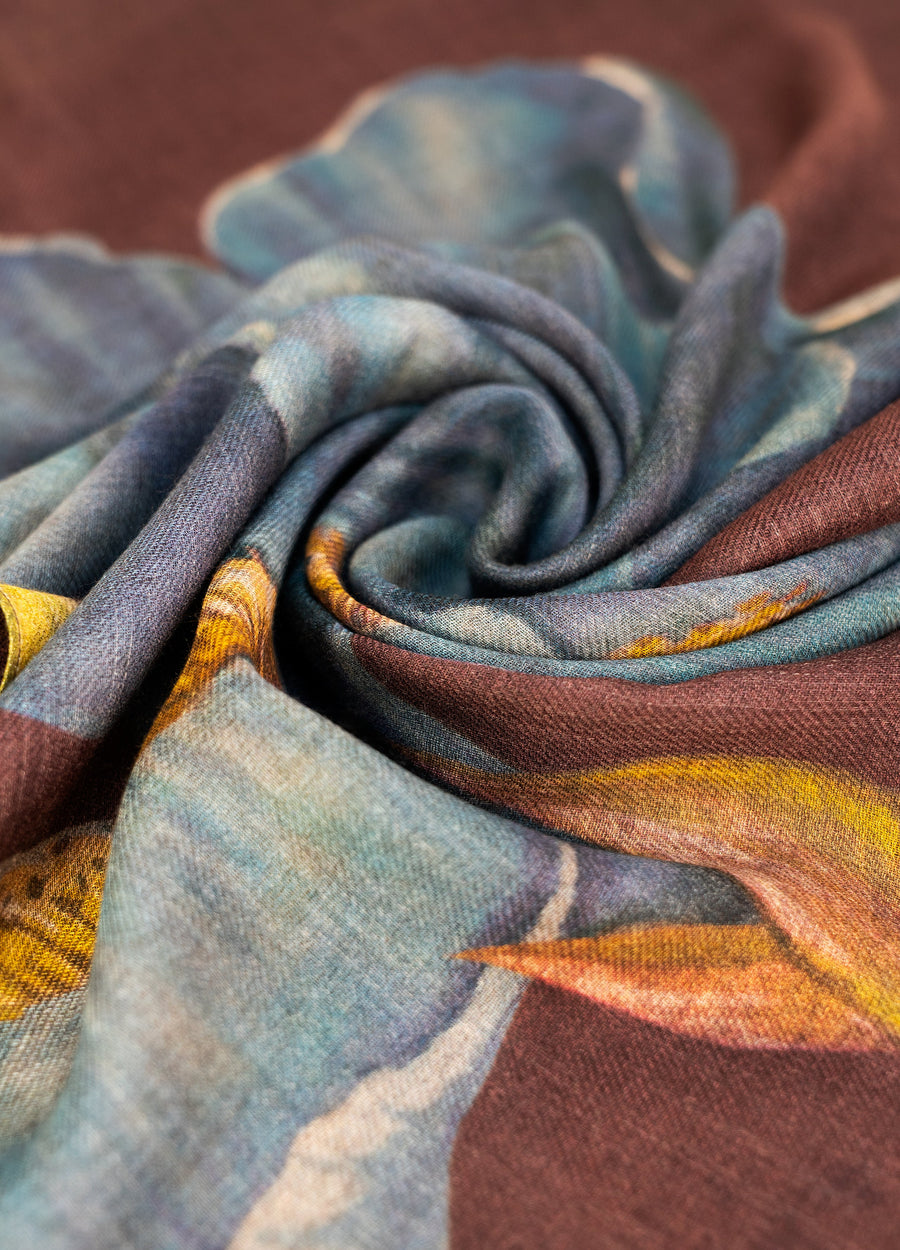 Wool Wrap Scarf - Iris
