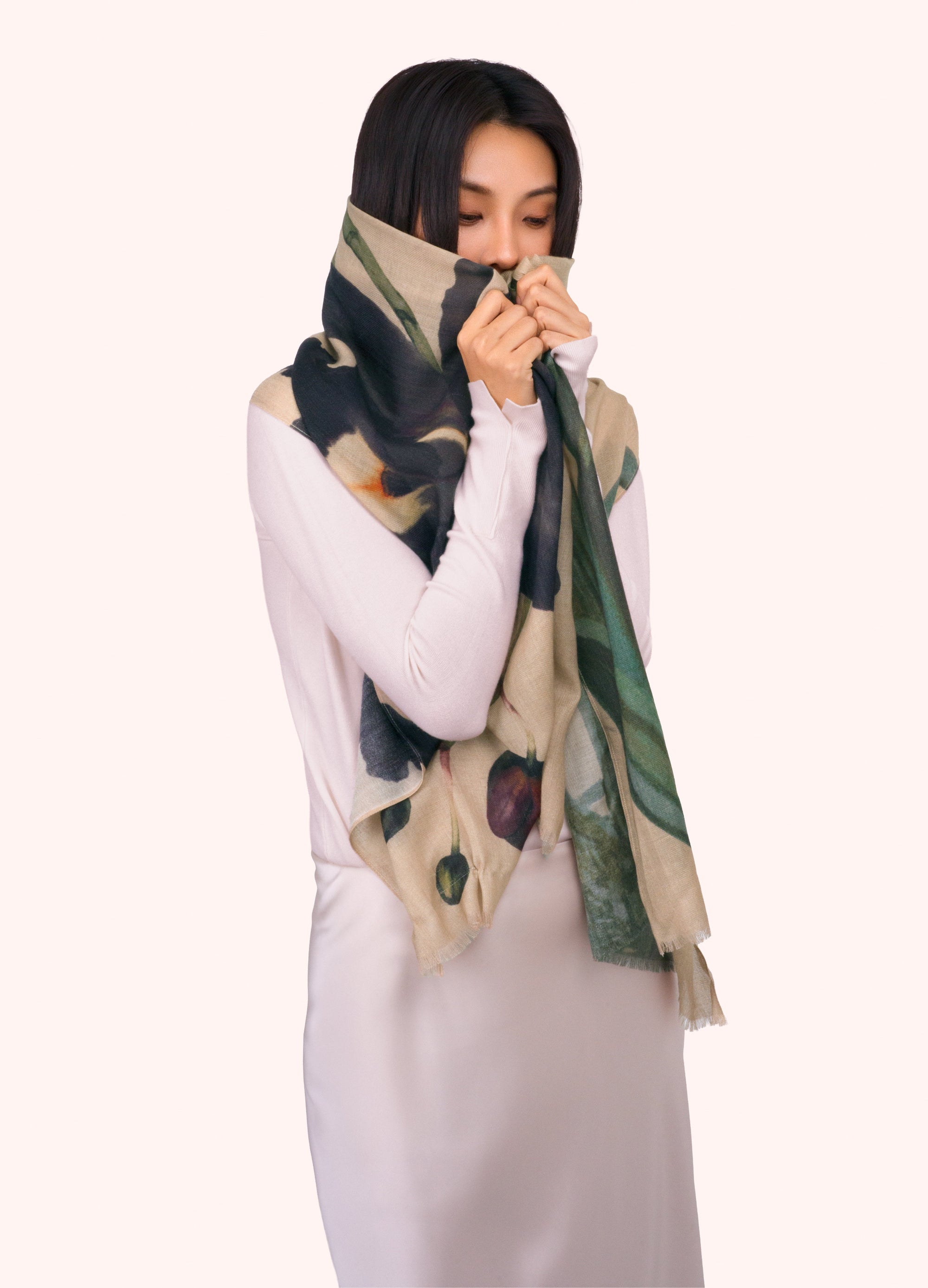 Wool Wrap Scarf - Midnight Orchid