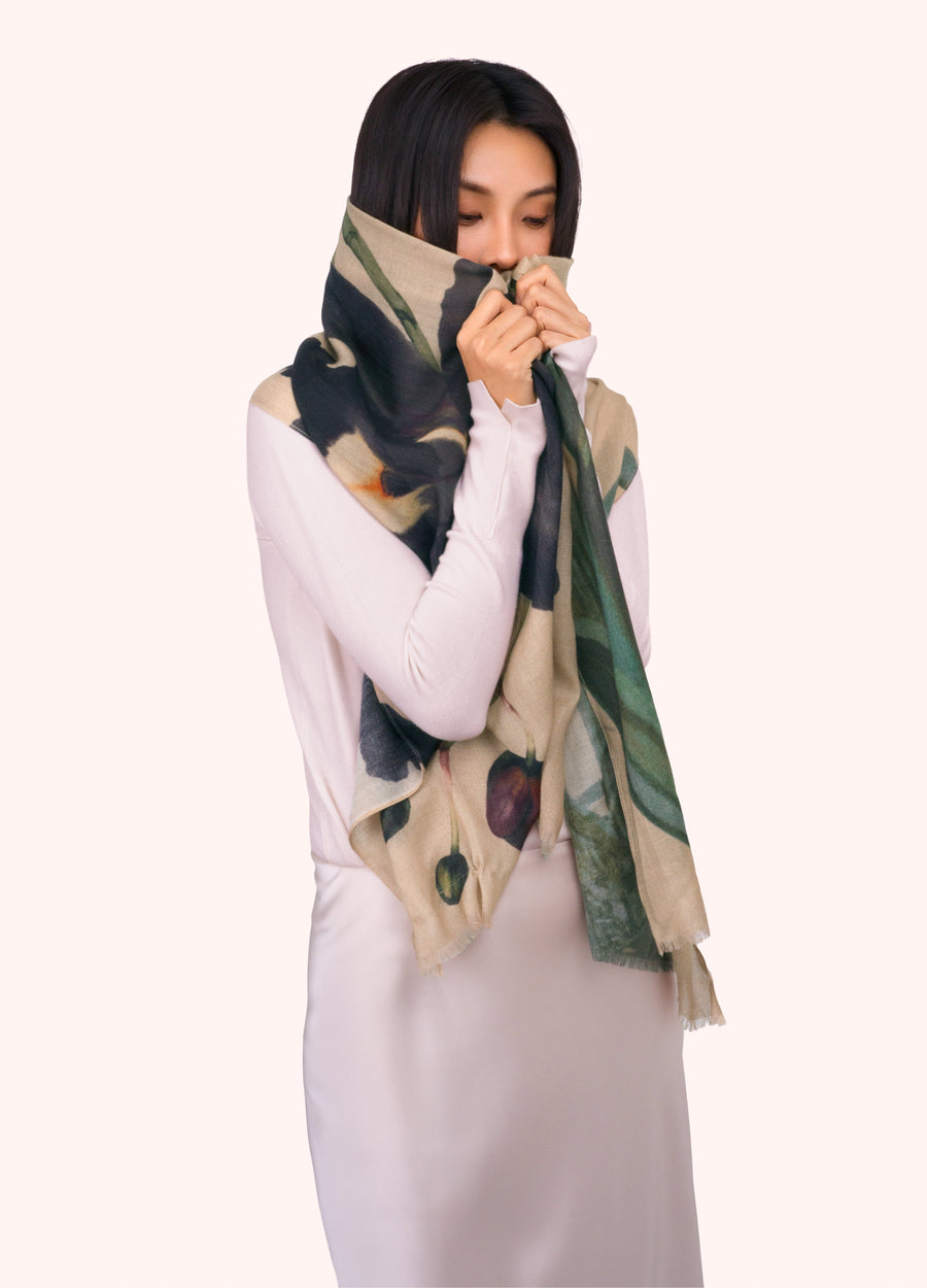 Wool Wrap Scarf - Midnight Orchid