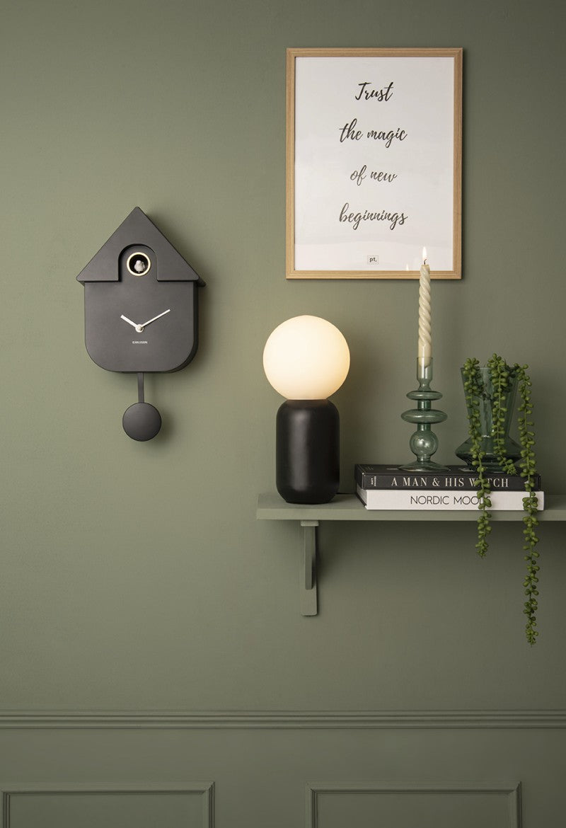 Modern Cuckoo Clock in Black