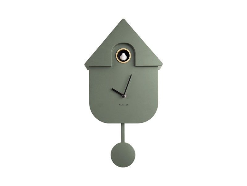 Modern Cuckoo Clock in Jungle Green