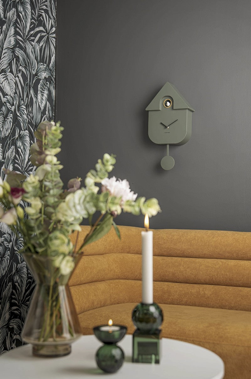 Modern Cuckoo Clock in Jungle Green
