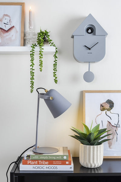 Modern Cuckoo Clock in Mouse grey