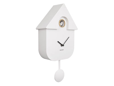 Modern Cuckoo Clock in White