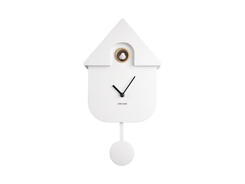 Modern Cuckoo Clock in White