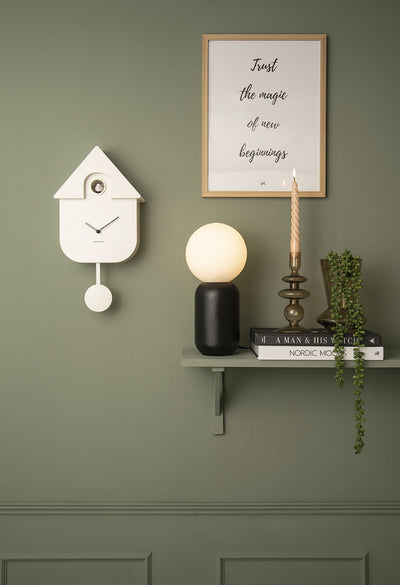 Modern Cuckoo Clock in White