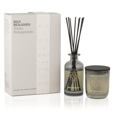 White Pomegranate Candle & Diffuser Gift Set