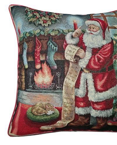 Lurex Christmas House Christmas Pillowcase in Gobelin: Santa Claus Camino