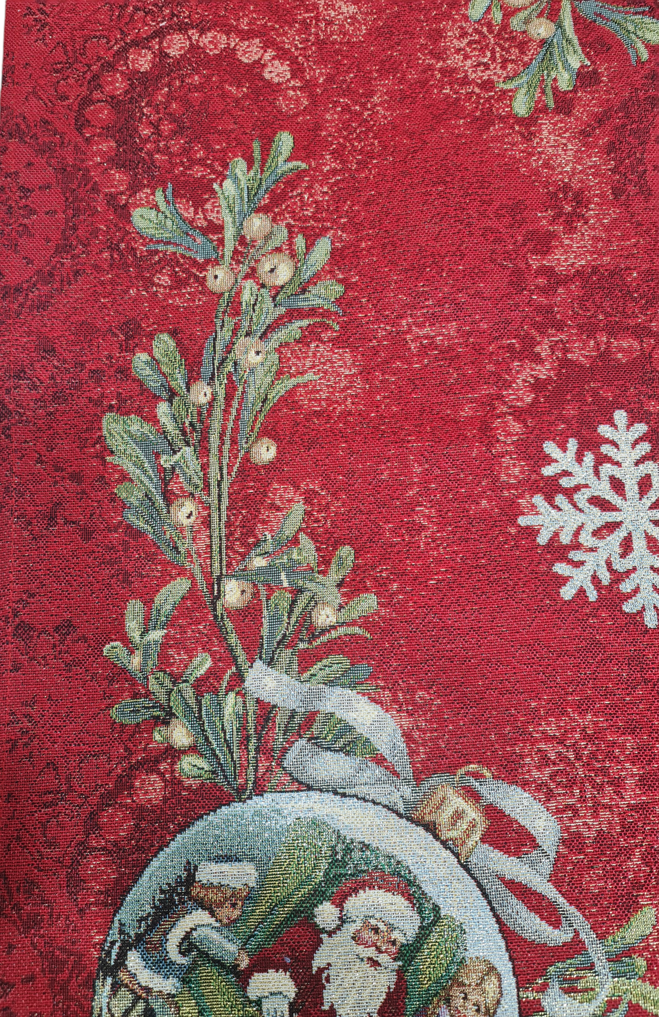 Mistletoe Lurex Christmas Runner in Gobelin: 40x100cm