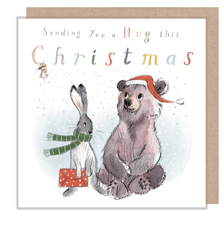 Sending you a Hug - Christmas Card - Bear & Hare- BHMX020