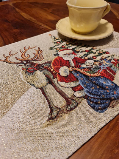 Santa Claus Christmas Breakfast Placemat in Gobelin