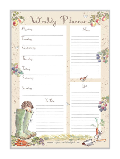 Weekly Planner A4 - Cute Hedgehog Illustration - WPLAN01
