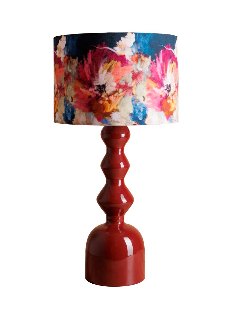 Fiori burgundy lacquered table lamp