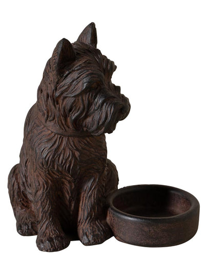 Seated dog tealight holder