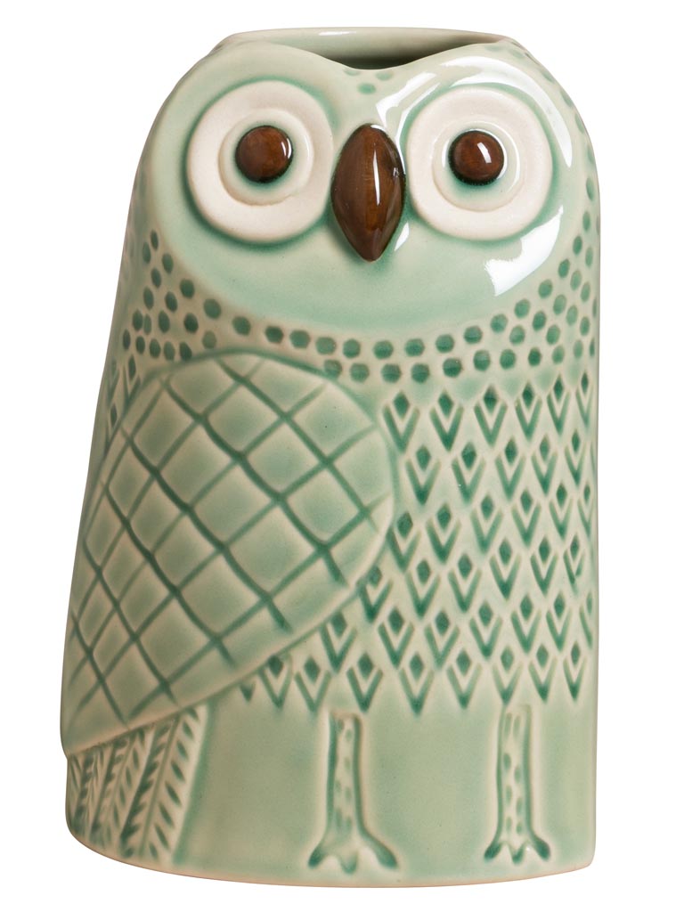 Bohemian owl vase