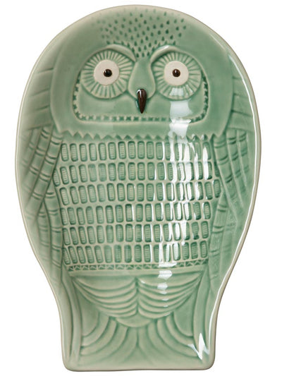 Large green owl plate