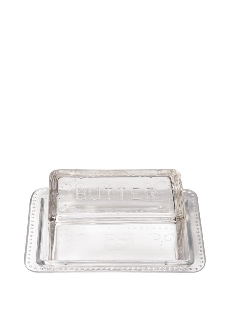 Glass butter dish 'Butter'