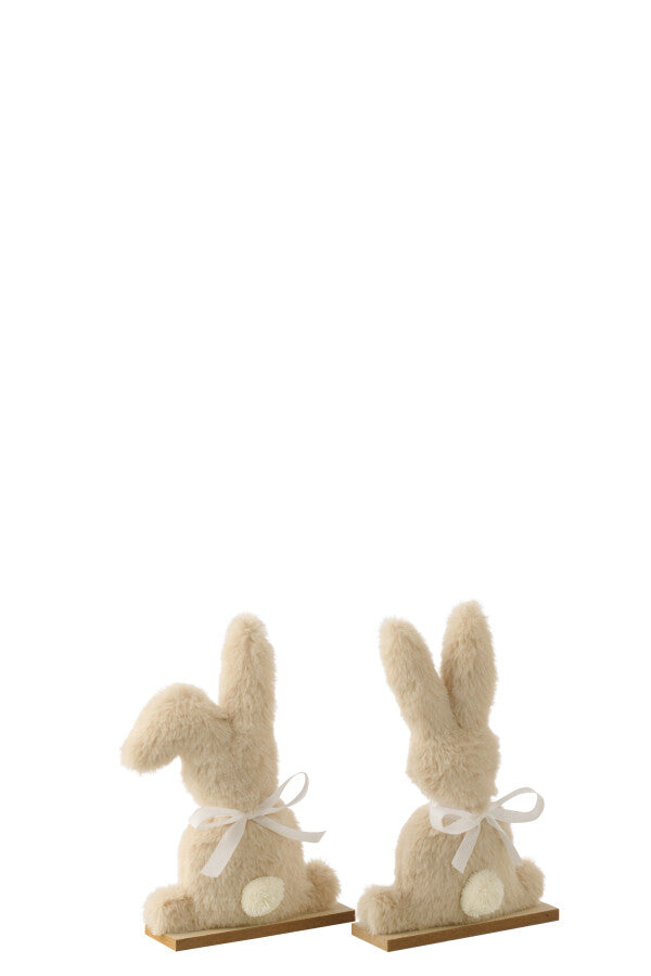 Rabbit Polyester Beige Assortment Of 2