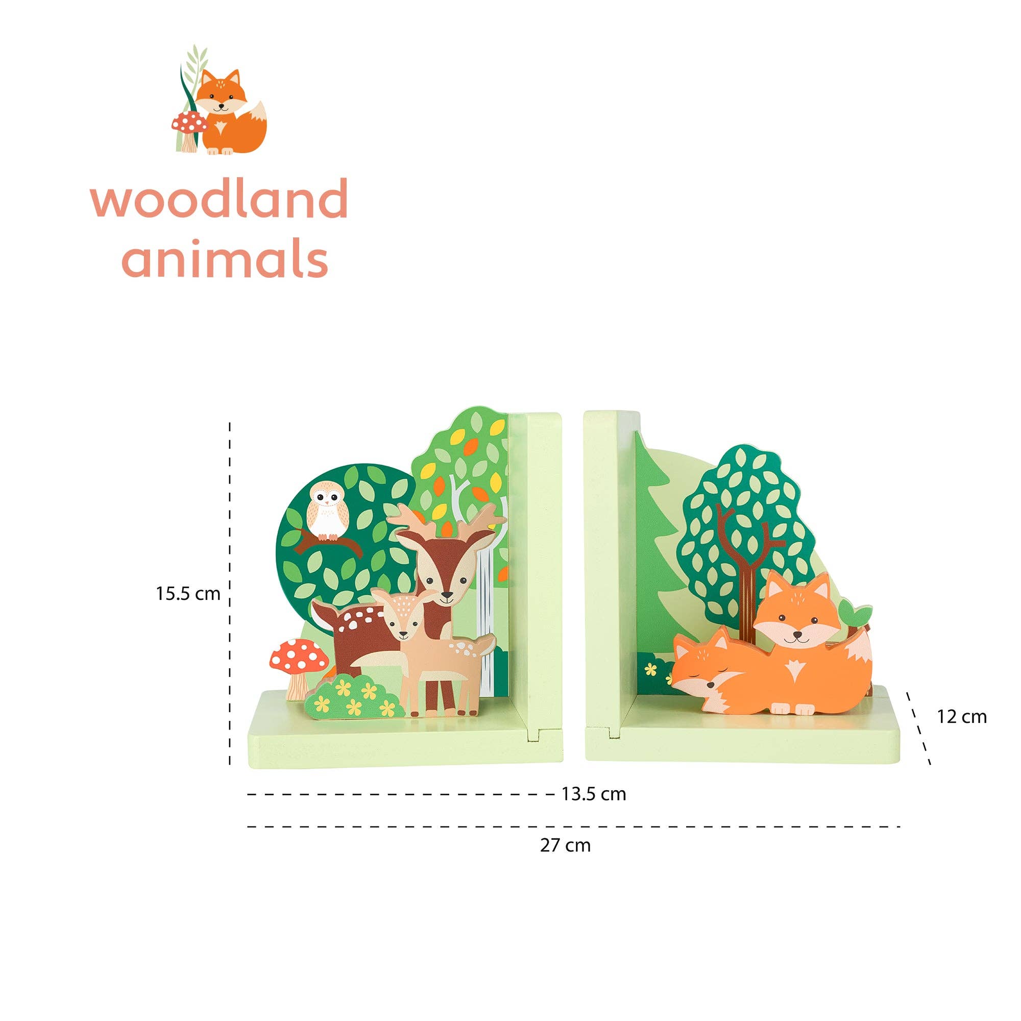 Woodland Wooden Bookends