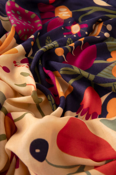 Print Scarf - Scandi Two-Tone Floral