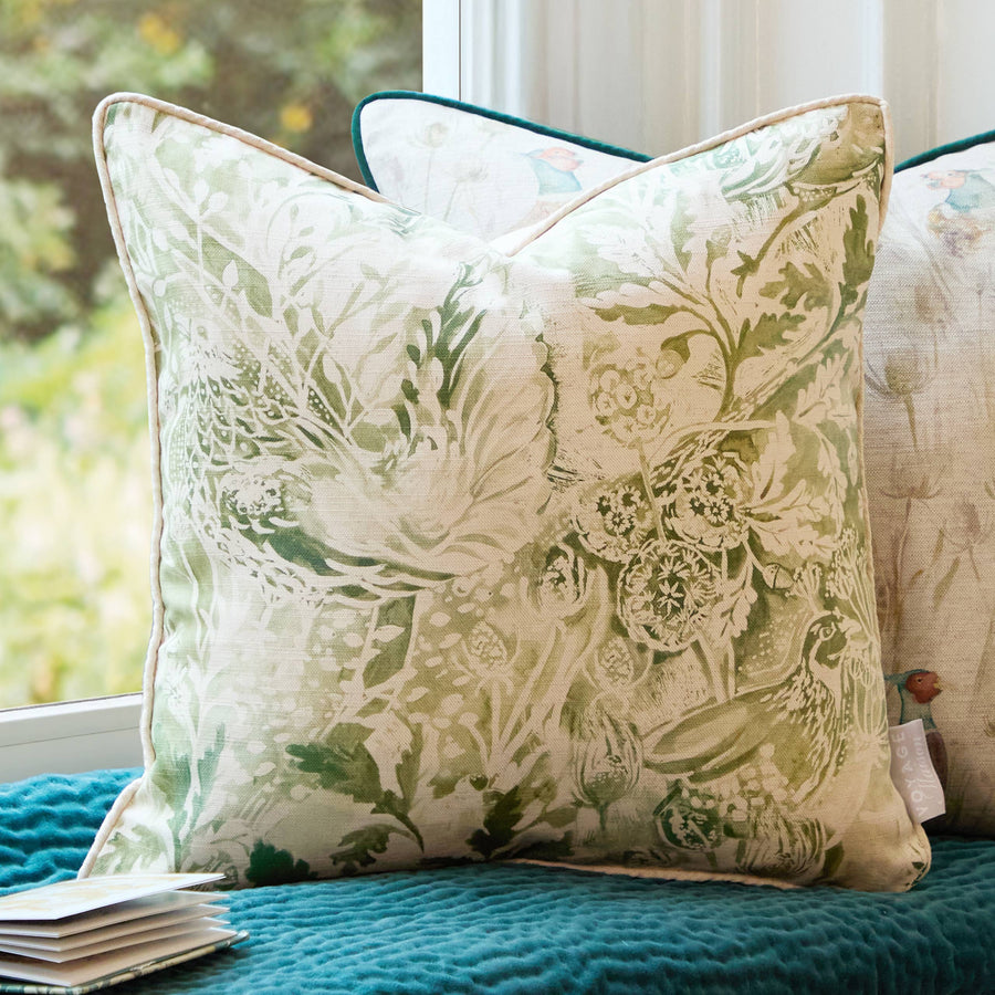 Rothesay Printed Piped Cushion Meadow: Meadow / Feather Filled / 43 x 43cm