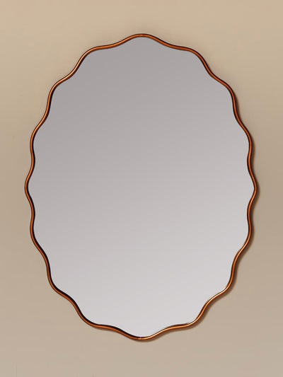 Mirror with bronze edge Ondulation