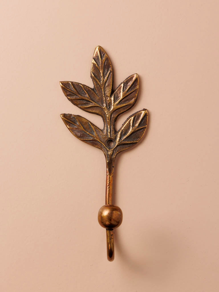 Golden metal leaf hook