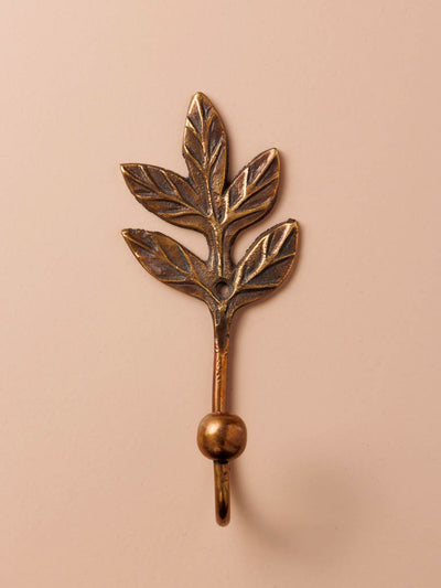 Golden metal leaf hook