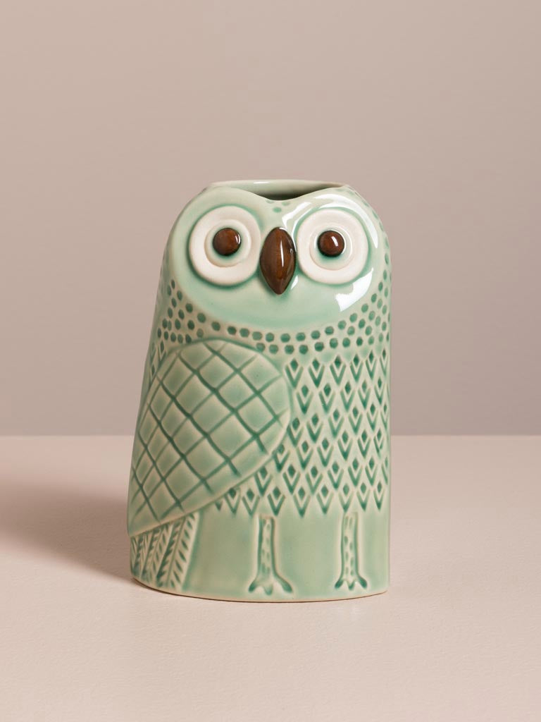 Bohemian owl vase