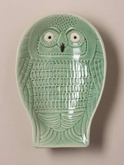 Large green owl plate