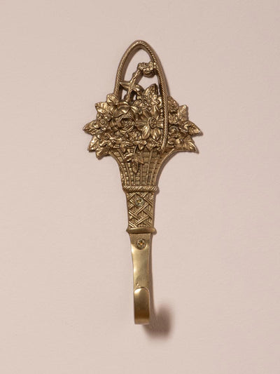 Golden metal floral bouquet hook
