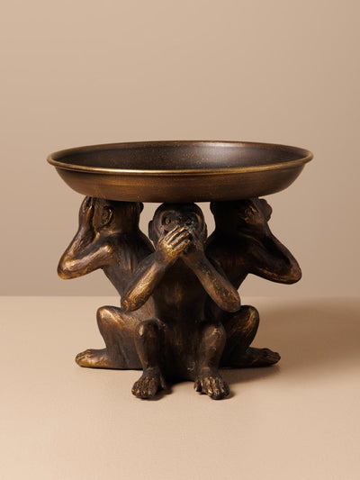 Trio of monkeys trinket tray