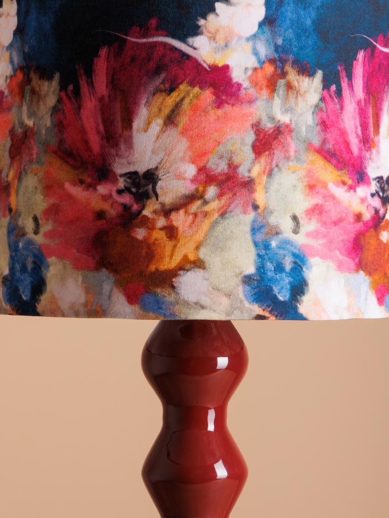 Fiori burgundy lacquered table lamp